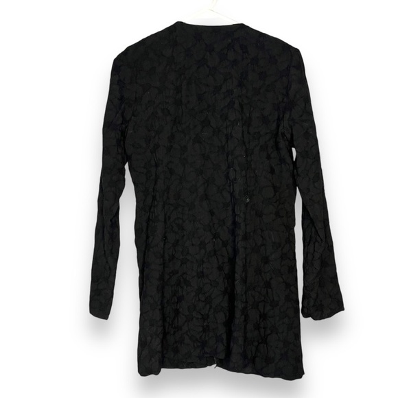 Eileen Fisher Jacket Women's  Black Wool Crinkle Texture Open Front Size-PP XS - Picture 4 of 6